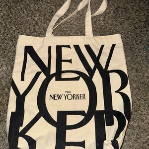 The New Yorker Black and Cream Tote Bag